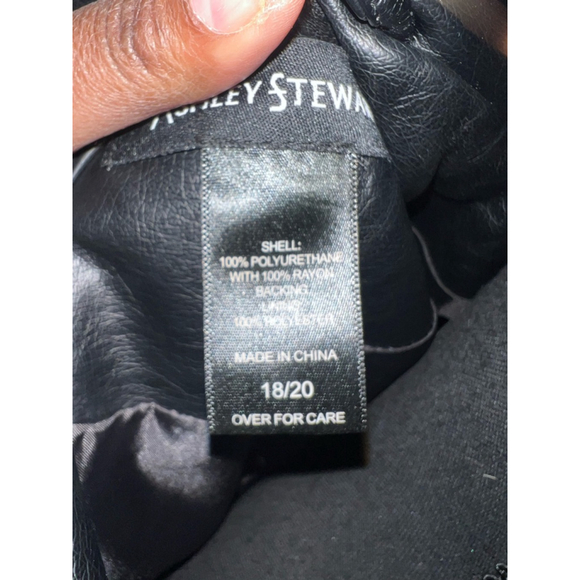 ASHLEY STEWART Faux Leather Jacket with Belted Waist - Picture 5 of 5